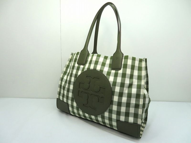 s23g-797k【中古】Tory Burch トリーバーチ Ella エラ ギンガム