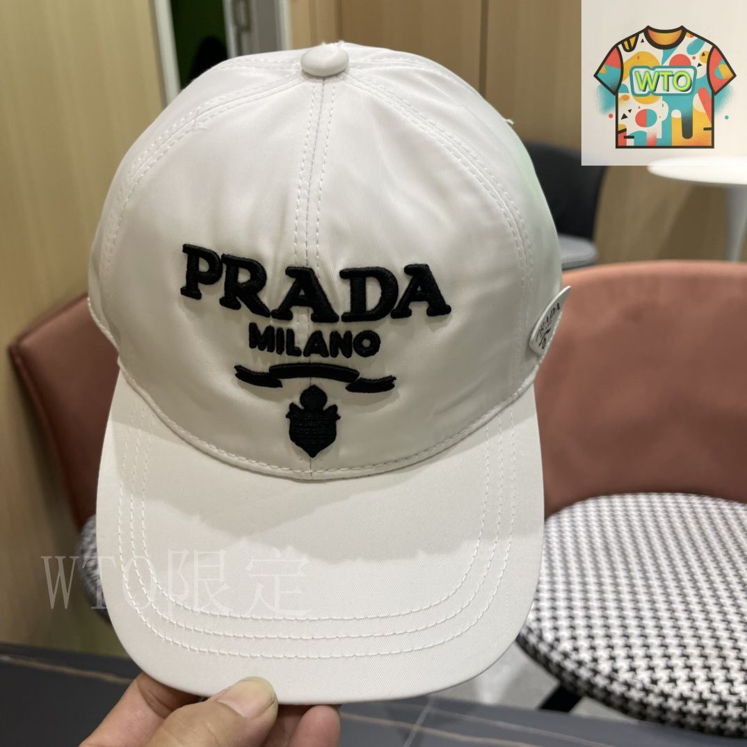PRADA★ロゴプレート カーブピーク ベースボール ハット 帽子 org.jpg