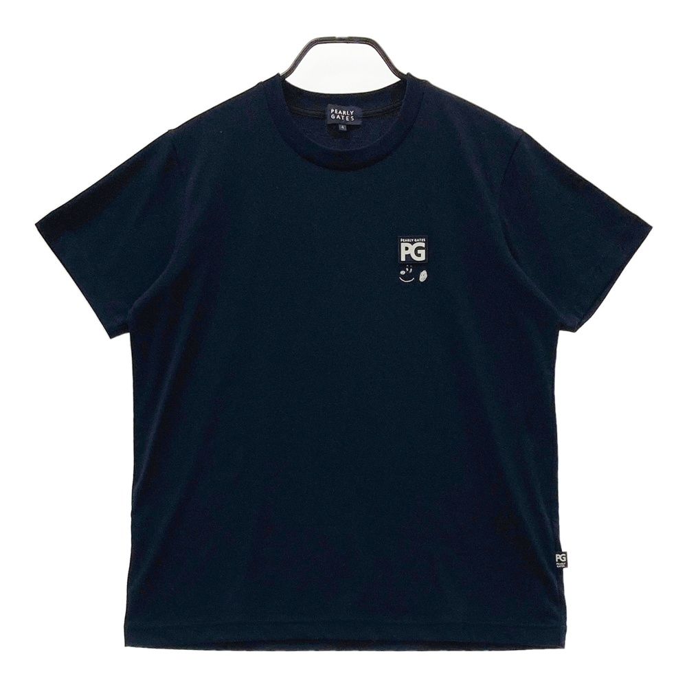 サイズ：4 PEARLY GATES パーリーゲイツ ×PEANUTS 2024年モデル 半袖Tシャツ スヌーピー  ネイビー系 [240101486845] ゴルフウェア メンズ ストスト