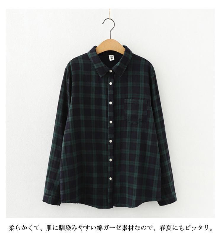 シャツ レディース ガーゼシャツ ダブルガーゼ ゆったり ドット柄 長袖 シャツブラウス フリル ビッグシルエット 春新作 綿 ス 羽織り 通勤 ダブルガーゼ シャツ シャツブラウス レディース 水玉 ガーゼ
