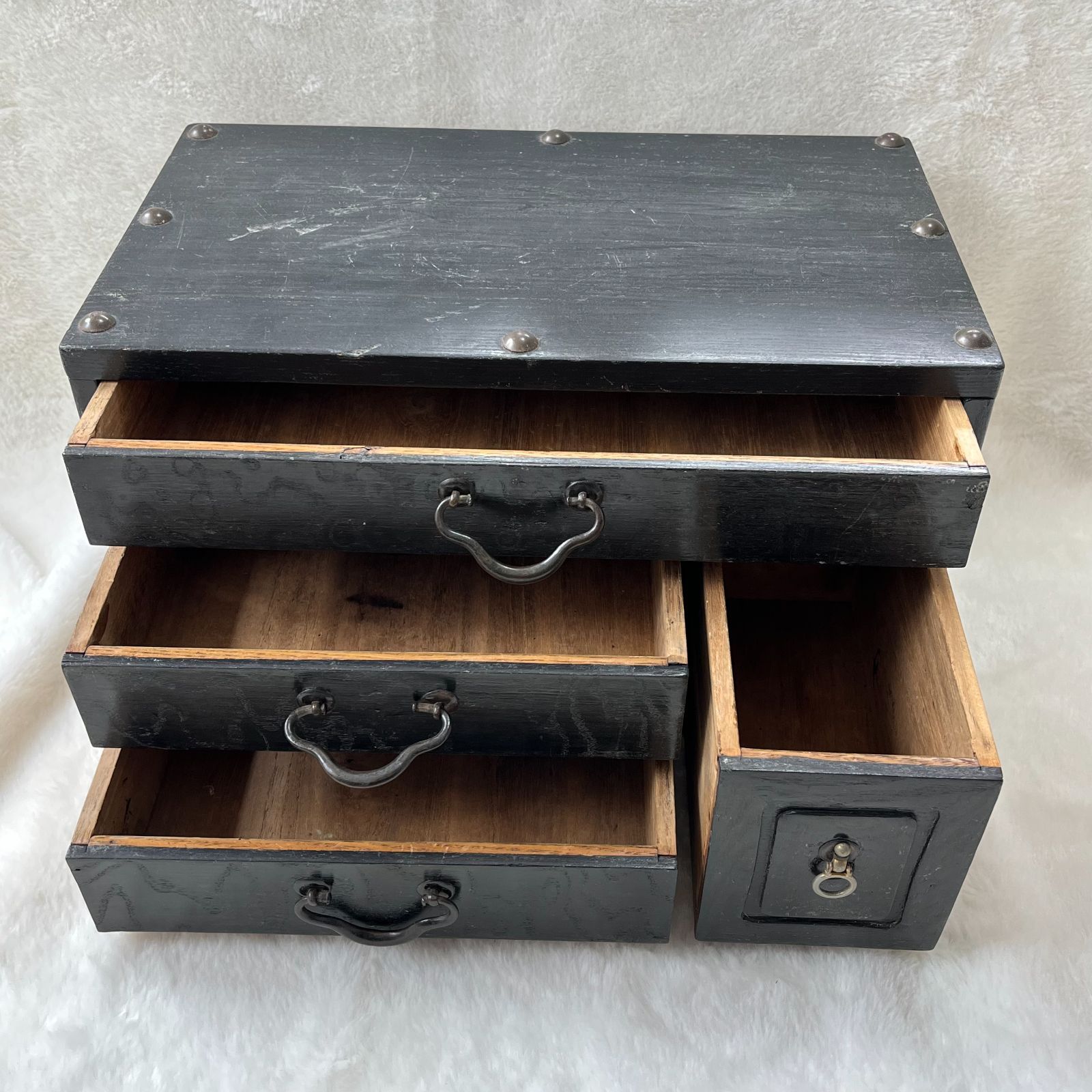 ヴィンテージ木製引出しキャビネット アンティーク 木製 小箪笥 小