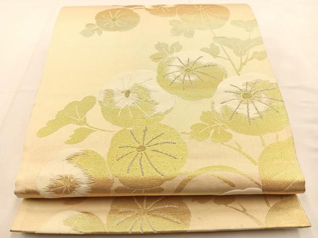 平和屋着物◎六通柄袋帯 万寿菊 金銀糸 正絹 逸品 BAAS6496hj