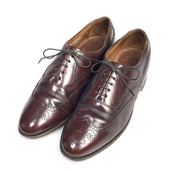 80s-90s?/Vintage★USA製モデル ビンテージ★ボストニアン/BOSTONIAN★サイズ9 D/B★26.5-27.0cm★フルブローグ ビジネスシューズ★赤茶 レッドブラウン◆is7-40 80s-90s?/Vintage☆USA製モデル☆ボストニアン/BOSTONIAN☆サイズ9 D/B