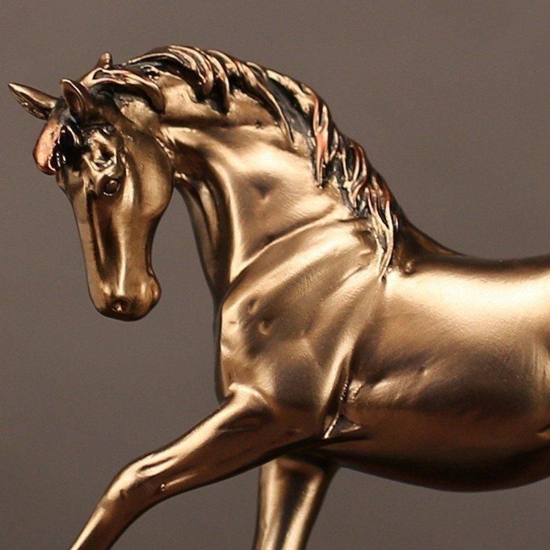 かっこいい アンティーク調 馬の置物 ヴィンテージ 彫刻 オブジェ 飾り