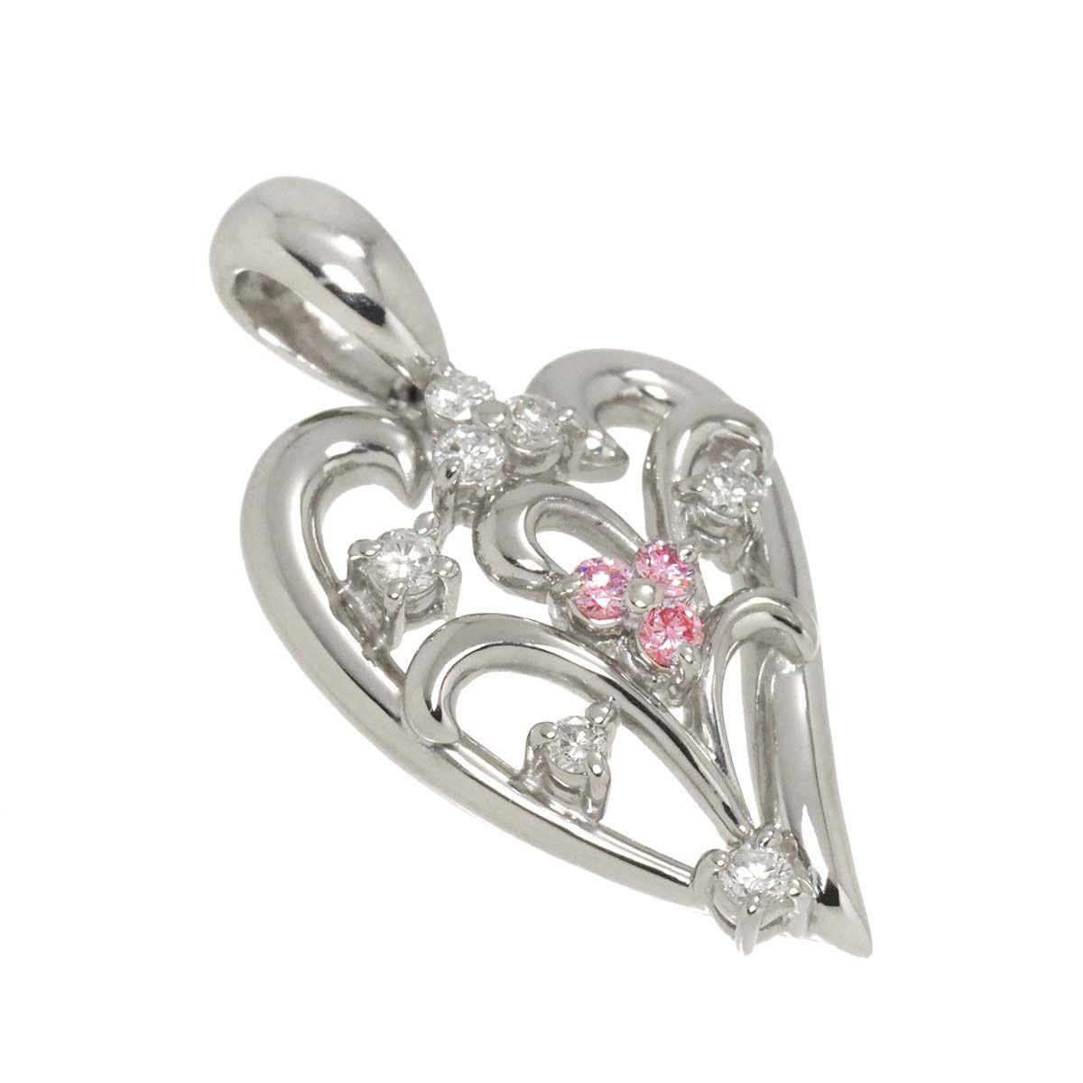 タサキ TASAKI ピンクダイヤ ダイヤ 0.22ct ハート ペンダント