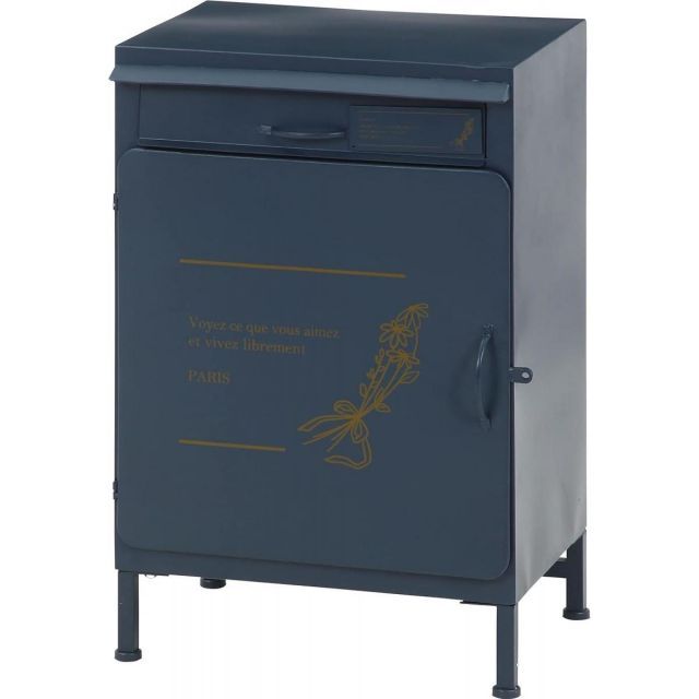 不二貿易 宅配ボックス 郵便受け ポスト 鍵垢付 置き配 宅配 水濡れ防止 マーガレット ネイビー 幅46×奥行36.6×高さ70cm 70231