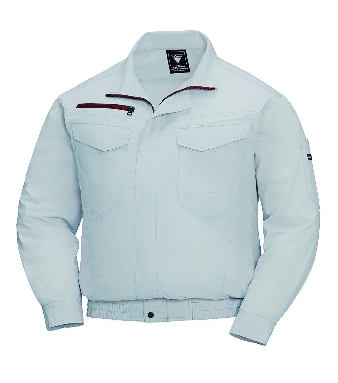 2営業日で発送 XEBEC ジーベック 空調服長袖ブルゾン XE98001 22 シルバーグレー 4L