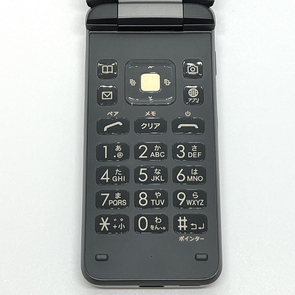 液晶美品 カメラレス GRATINA KYF39 墨 ブラック au SIMロック解除済 