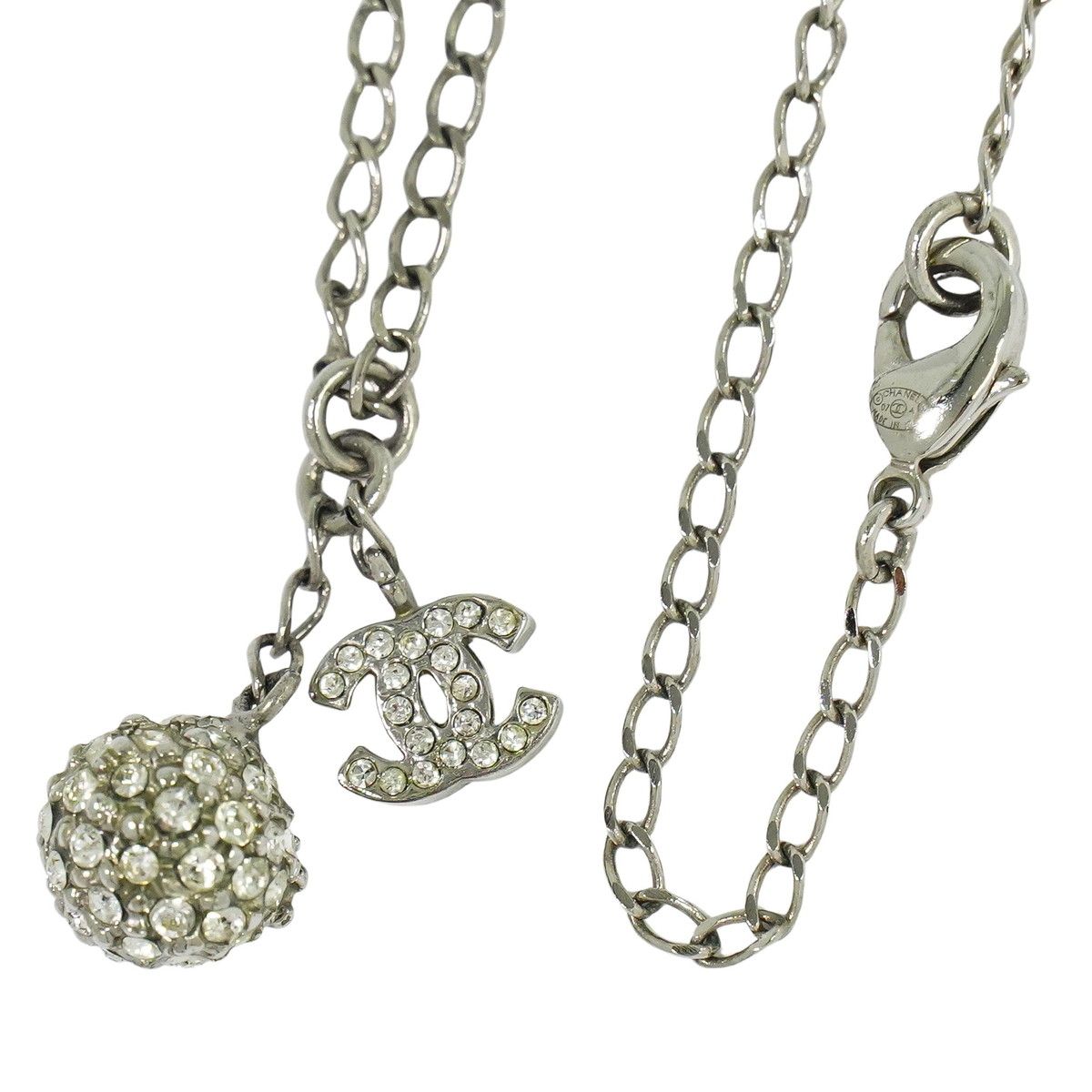 CHANEL】シャネル ネックレス ボール×ココマーク シルバー ライン 