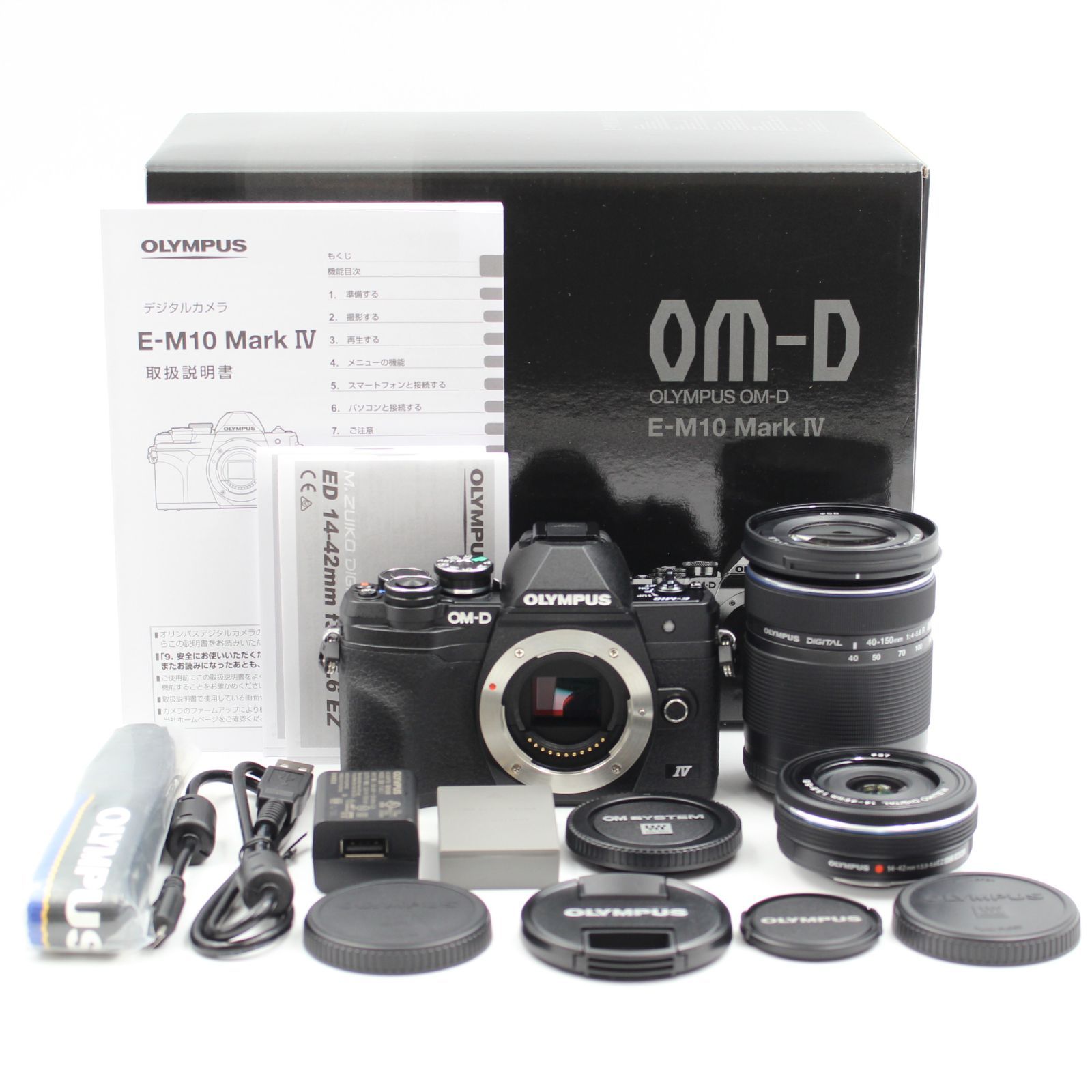 □シャッター数1000枚！新品同様□OLYMPUS OM-D E-M10 MarkIV EZダブルズームキット ブラック ミラーレス一眼カメラ OM  SYSTEM オリンパス - メルカリ