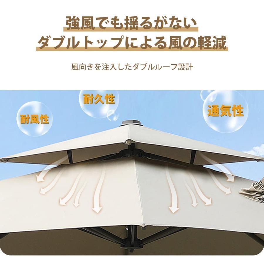 2025新登場 ガーデンパラソル パラソル 大型 風に強い 約 直径220cmUVカット 撥水 角度調整 モダン おしゃれ ガーデンパラソルセット 庭 屋外 HRDEVELOPMENT_JP