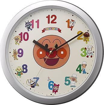 リズムRHYTHM それいけアンパンマン 掛け時計 キャラクター アナログ 銀色 4KG713-M19