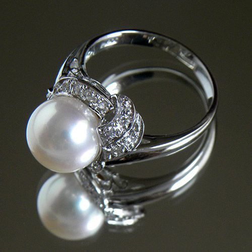 アコヤパールリングpt900ダイヤモンド0.53ct真珠直径11mm アコヤパールリングpt900ダイヤモンド0.53ct真珠直径11mm