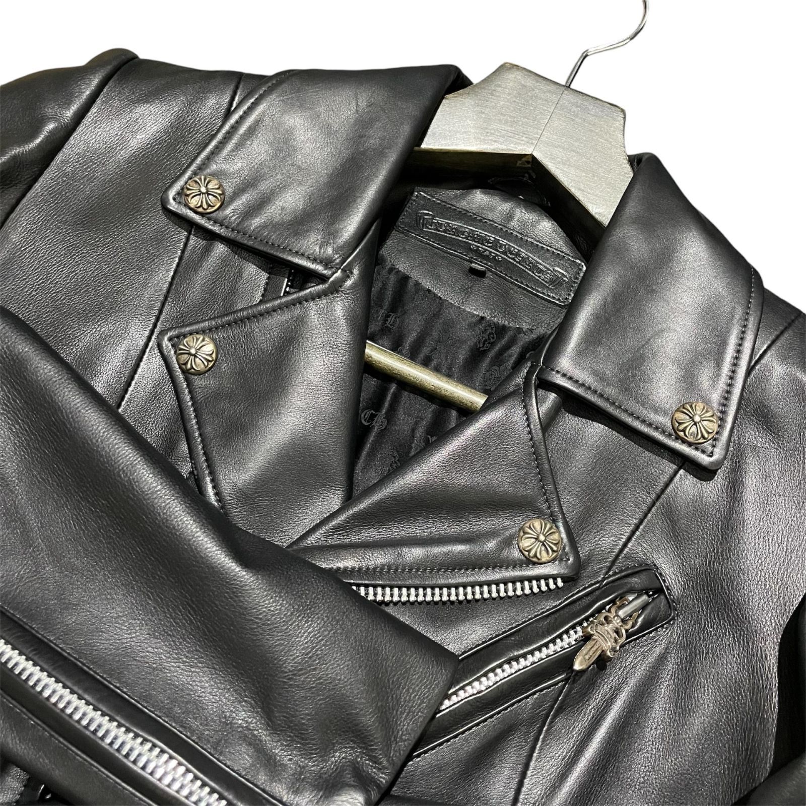 クロムハーツ CHROMEHEARTS JJDEAN JJディーン ライダースジャケット レザージャケット ジャケット ブラック / 黒 サイズM -  メルカリ