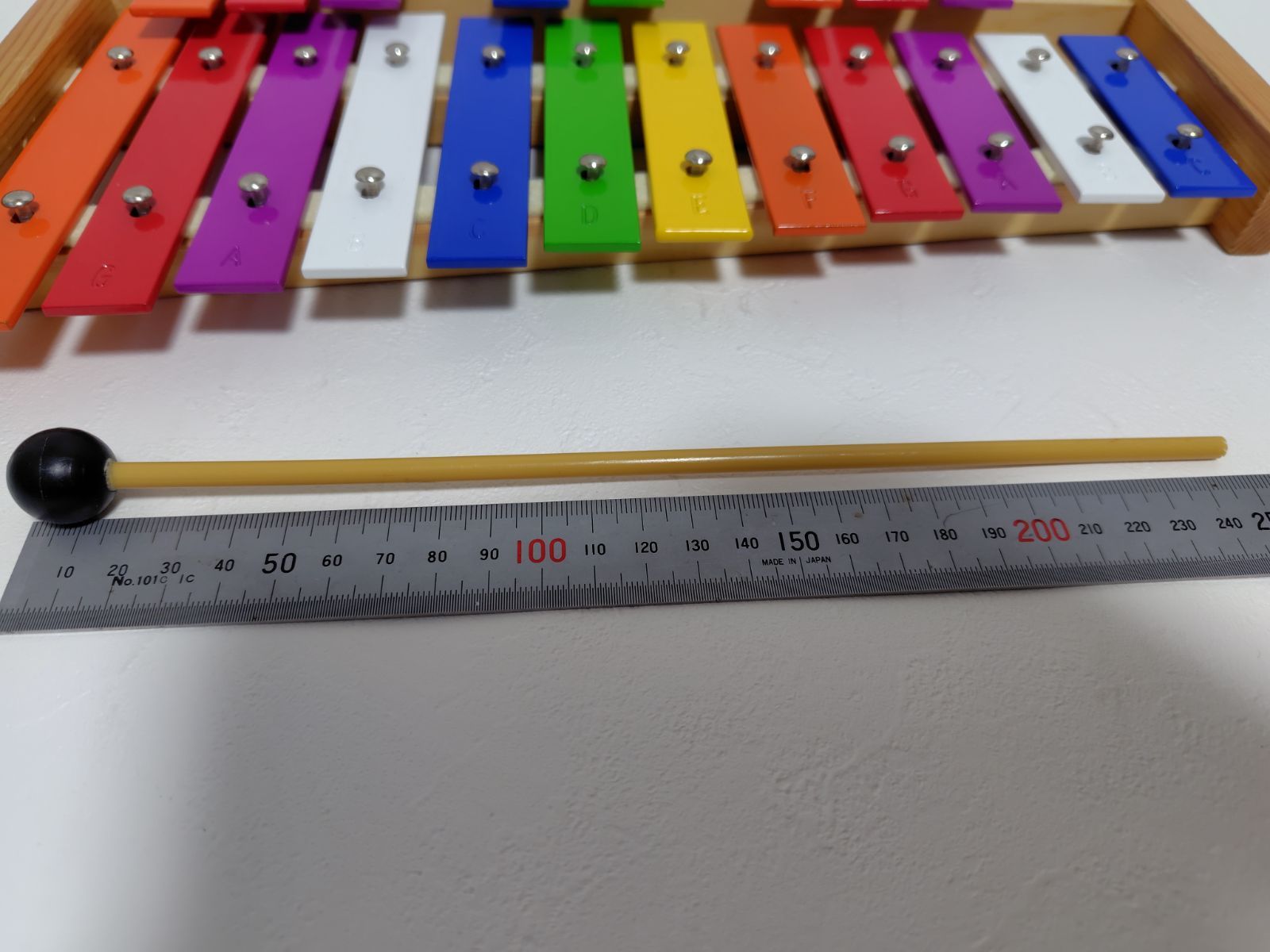 美品✨エミュール　島村楽器限定　鉄琴　グロッケン　20音　教育楽器　マレット4本 EMUL カラフル鉄琴 20音（半音付き） 知育 楽器 玩具 グロッケン