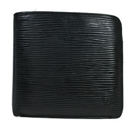 【中古】 ルイヴィトン LOUIS VUITTON ポルトフォイユ マルコ 二つ折り 財布 エピ ノワール ブラック レザー M63652 08BW135