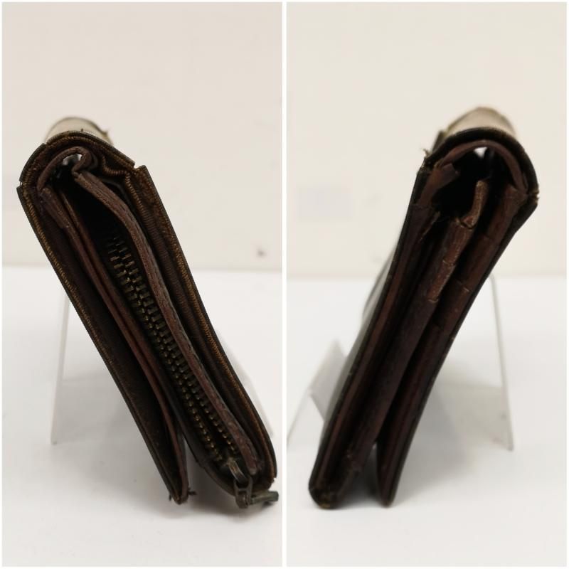 美品　Jean Paul Gaultier 二つ折り財布 vサイバー ジャンポールゴルチエ 二つ折り財布 Vサイバー 玉虫色 グリーン