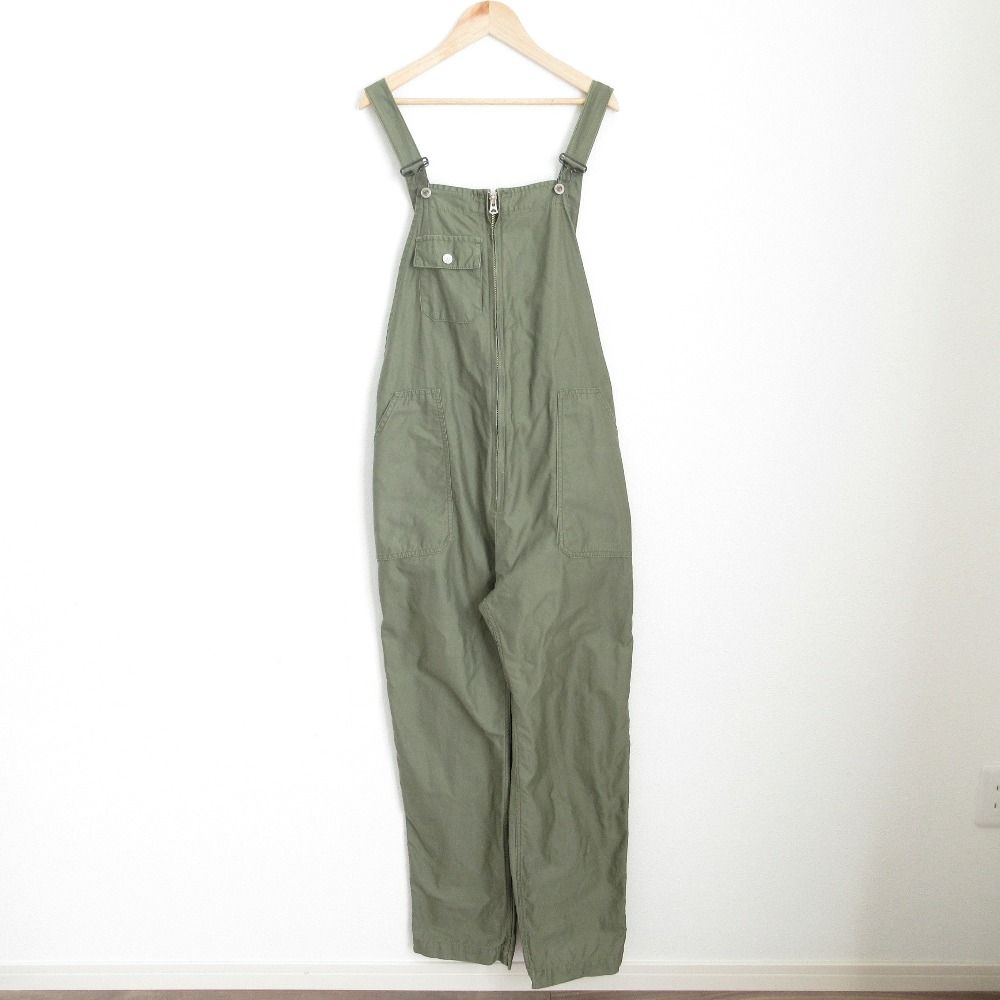 美品 FOB FACTORY エフオービーファクトリー MILITARY OVER-ALL モールスキン オーバーオール サロペット パンツ F0489 M カーキ メンズ 古着 中古 USED