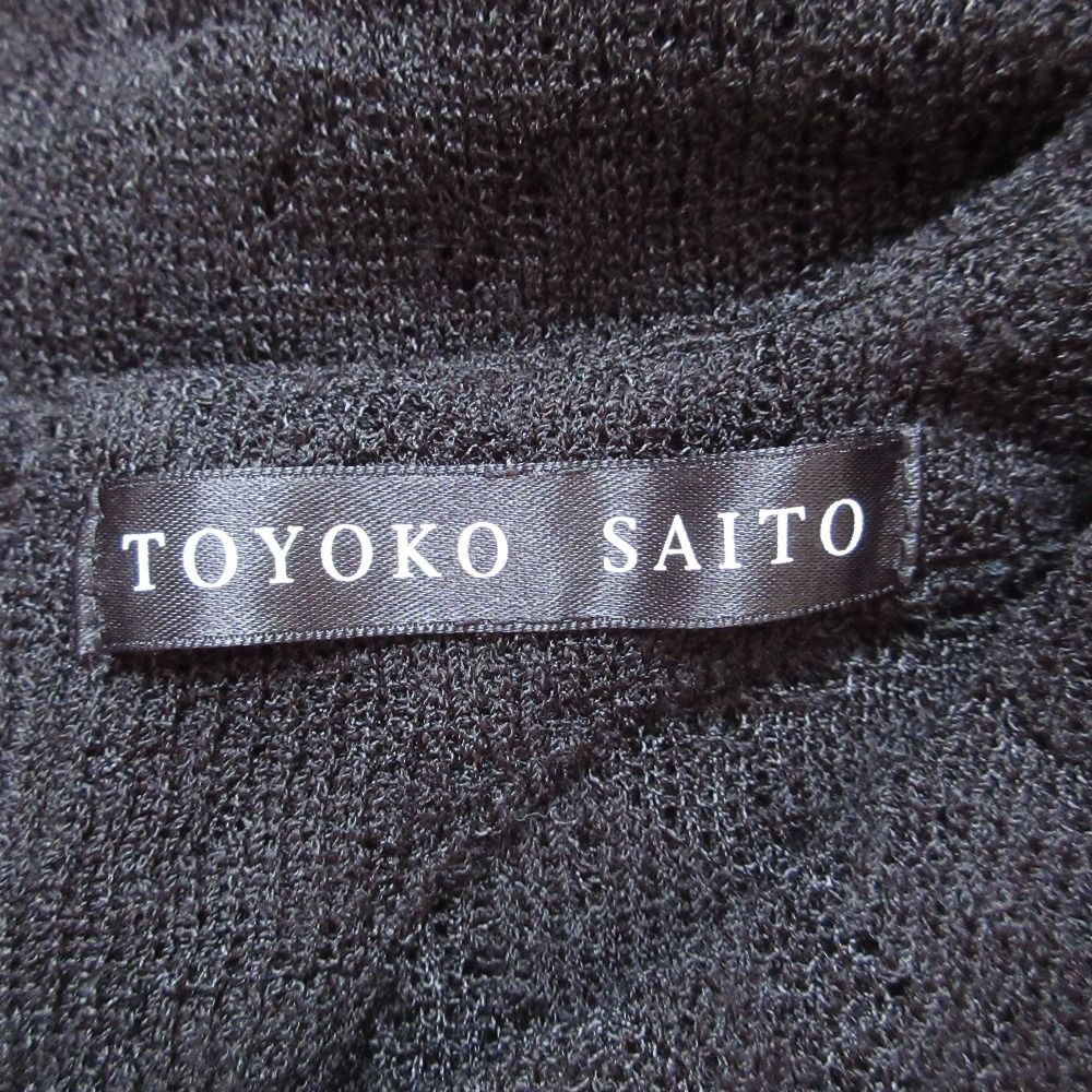 美品 TOYOKO SAITO 斉藤都世子 トヨコサイトウ 七分袖 透かし シアー ニット プルオーバー カットソー ブラック レディース 古着 中古 美品 TOYOKO SAITO 斉藤都世子 トヨコサイトウ 七分袖 透かし
