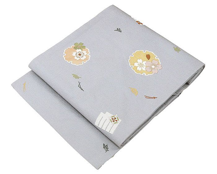 名古屋帯 仕立て上がり 吹き寄せ 源氏香 雪輪 小難あり 九寸名古屋帯 日本製 仕立済み h3110