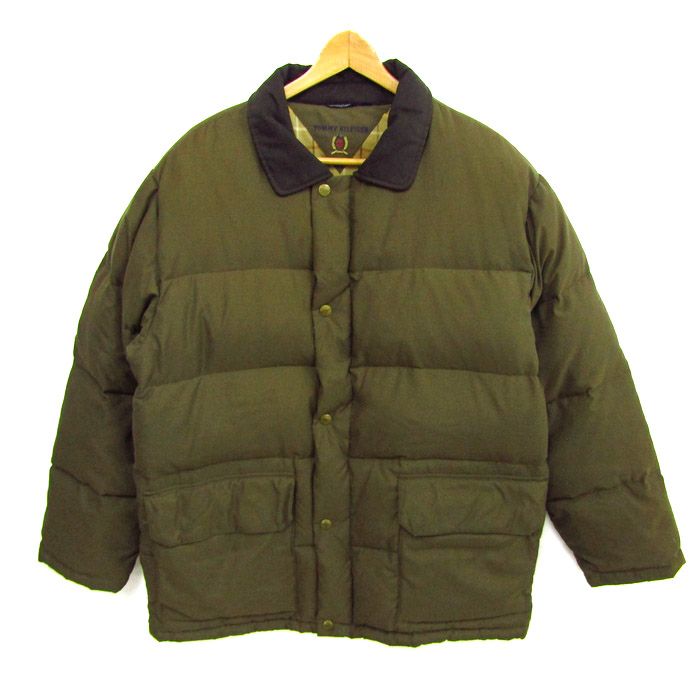 トミーヒルフィガー ダウンジャケット ジャンパー アウター メンズ Mサイズ カーキ TOMMY HILFIGER