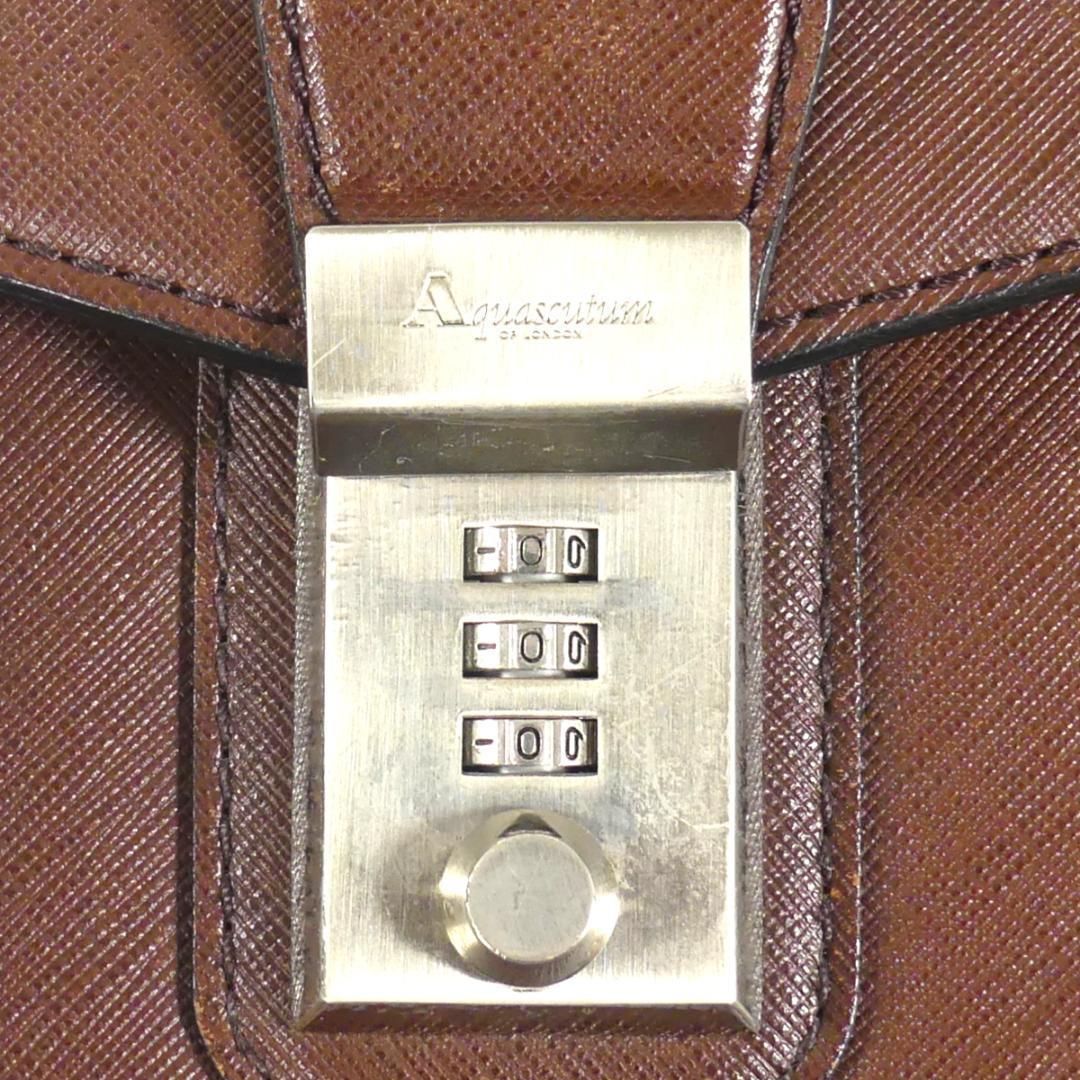 日本製 ビジネスバッグ 革 Aquascutum アクアスキュータム X6859