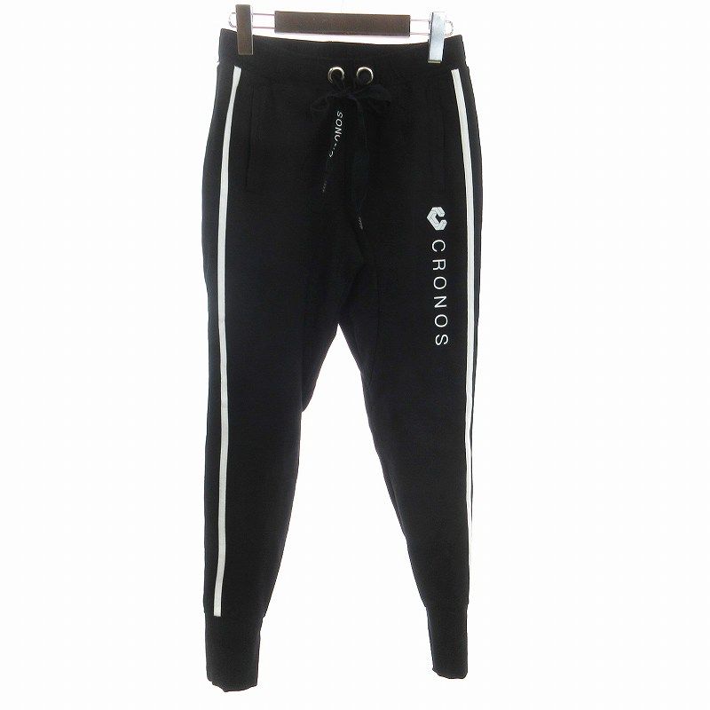 クロノス CRONOS スウェットパンツ ライン ロゴ ブラック 黒 S