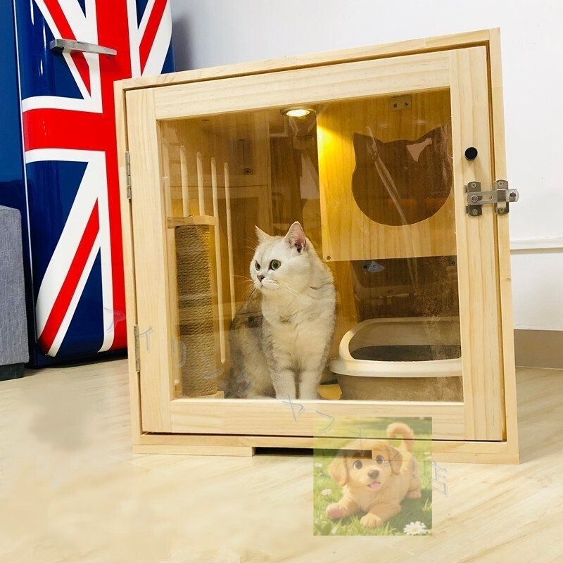 猫用 犬用 木製 天然木 ペットハウス ドッグハウス ハウス ケージ ペットケージ オリジナル ケージ ネコハウス 小型 室内用 ドア付き