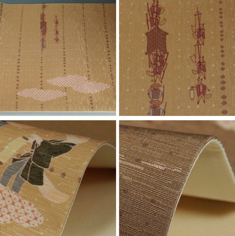京袋帯 新品 仕立て上がり品 WA・KKA 帯 狐の嫁入り お太鼓柄 山吹茶色 正絹 袋名古屋 帯 長尺 ロング サイズ 【送料無料】【京袋 帯 WAKKA ワッカ わっか 遊禅庵 リサイクル着物帯 きもの天陽】