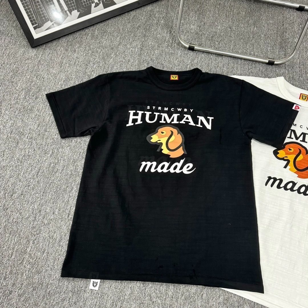 新品 HUMAN MADE ヒューマンメイド ビッグ犬ロゴプリント 半袖 Tシャツ ブラック 男女兼用 - メルカリ