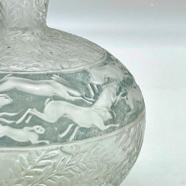 美品 ルネ ラリック ガラス 【野兎 花瓶】 LIEVRES 鉢 西洋