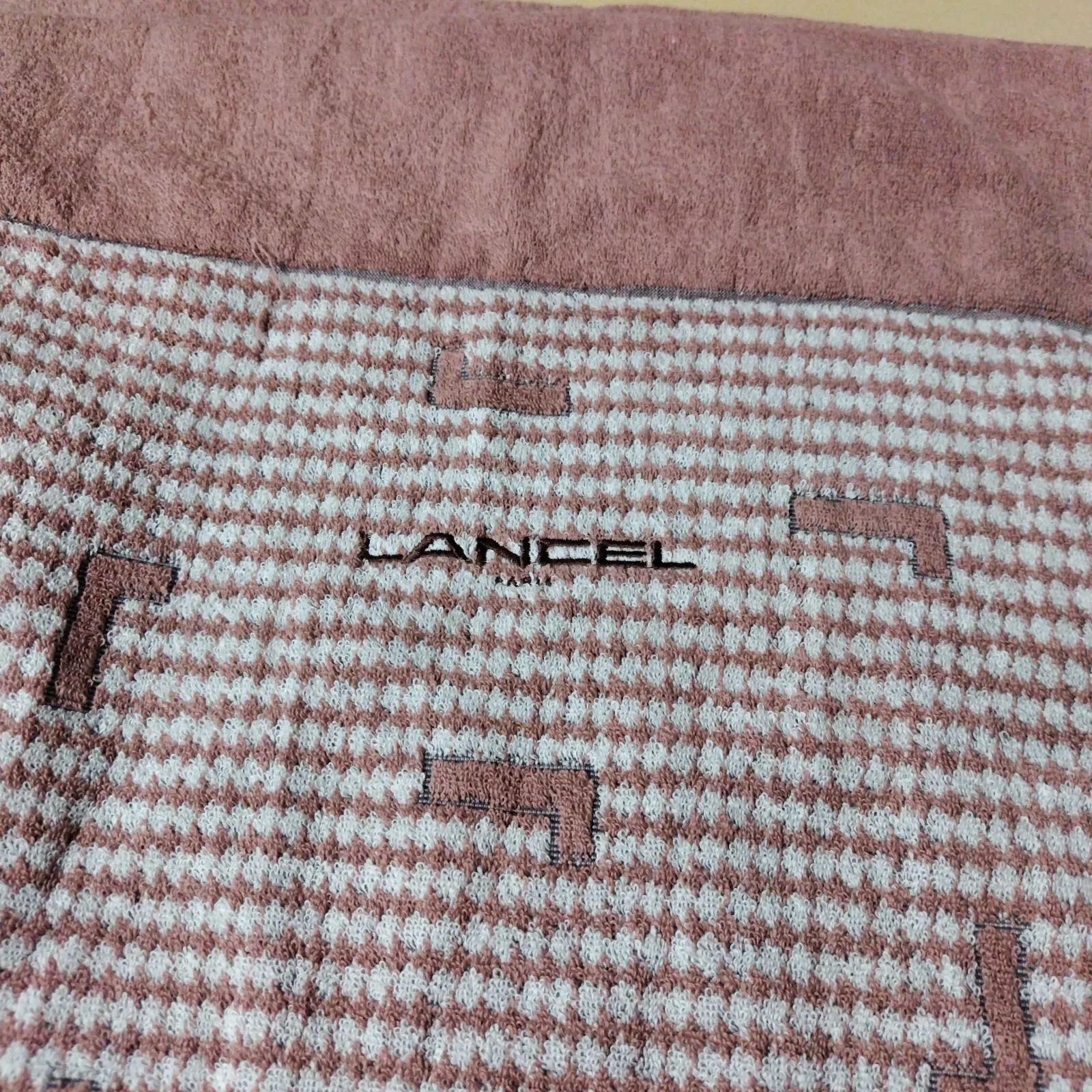 新品 LANCEL ランセル 大判 厚手 ブラウン系 タオルケット|mercari