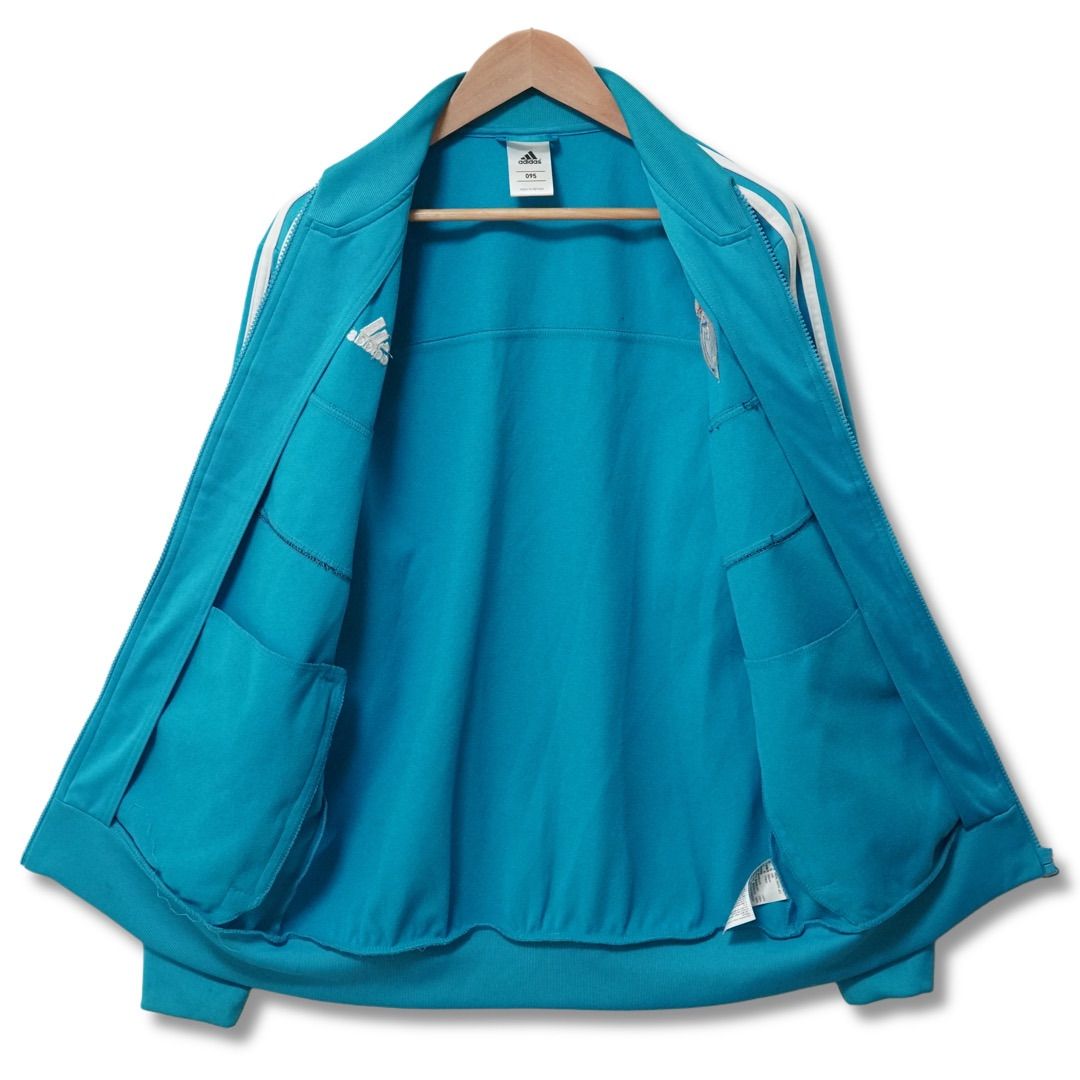 レア【古着】アディダス レアルマドリード刺繍トラックジャケット ブルー 2XL レア【古着】アディダス レアルマドリード刺繍トラック
