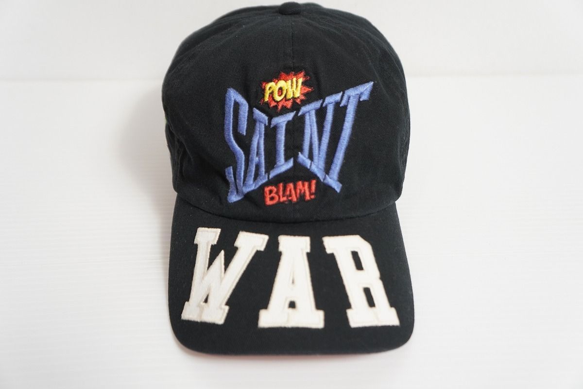 正規 21AW Saint Michael セントマイケル CAP WAR パネル キャップ 帽子 SM-A21-0000-043 フリーサイズ 本物 ブラック黒 1020P♪