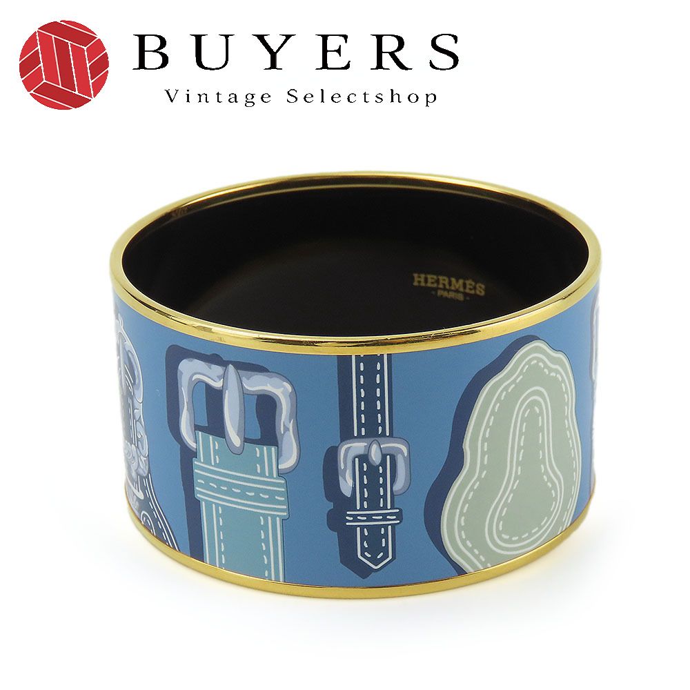 エルメス HERMES バングル エマイユTGM ベルト柄 ブレスレット七宝焼