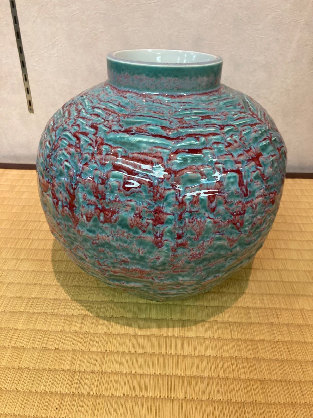 窯変辰砂花瓶 花瓶