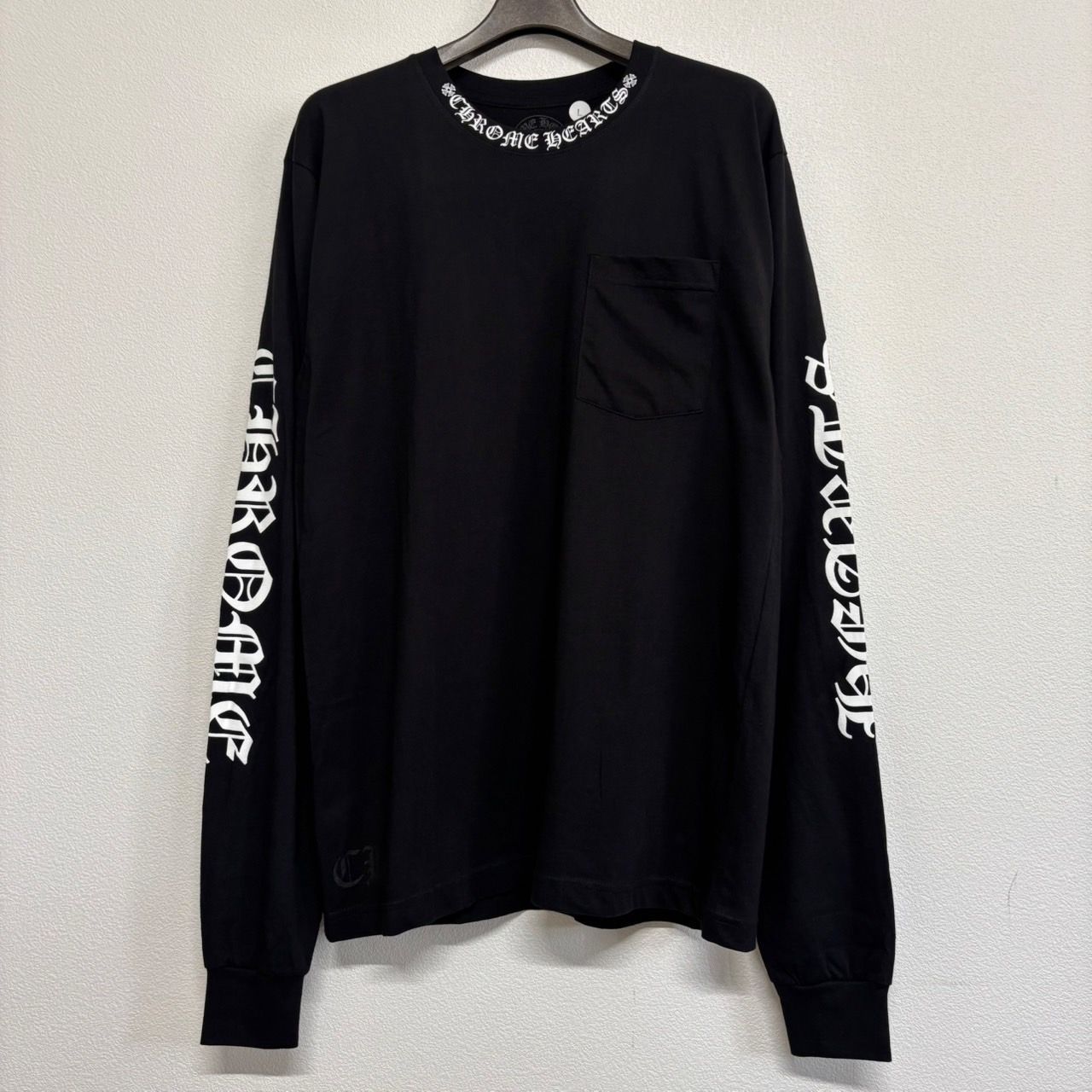 【CHROME HEARTS】 ネック ロゴ 長袖 カットソー CHROME HEARTS クロムハーツ Neck Logo ネックロゴ 黒 ブラック