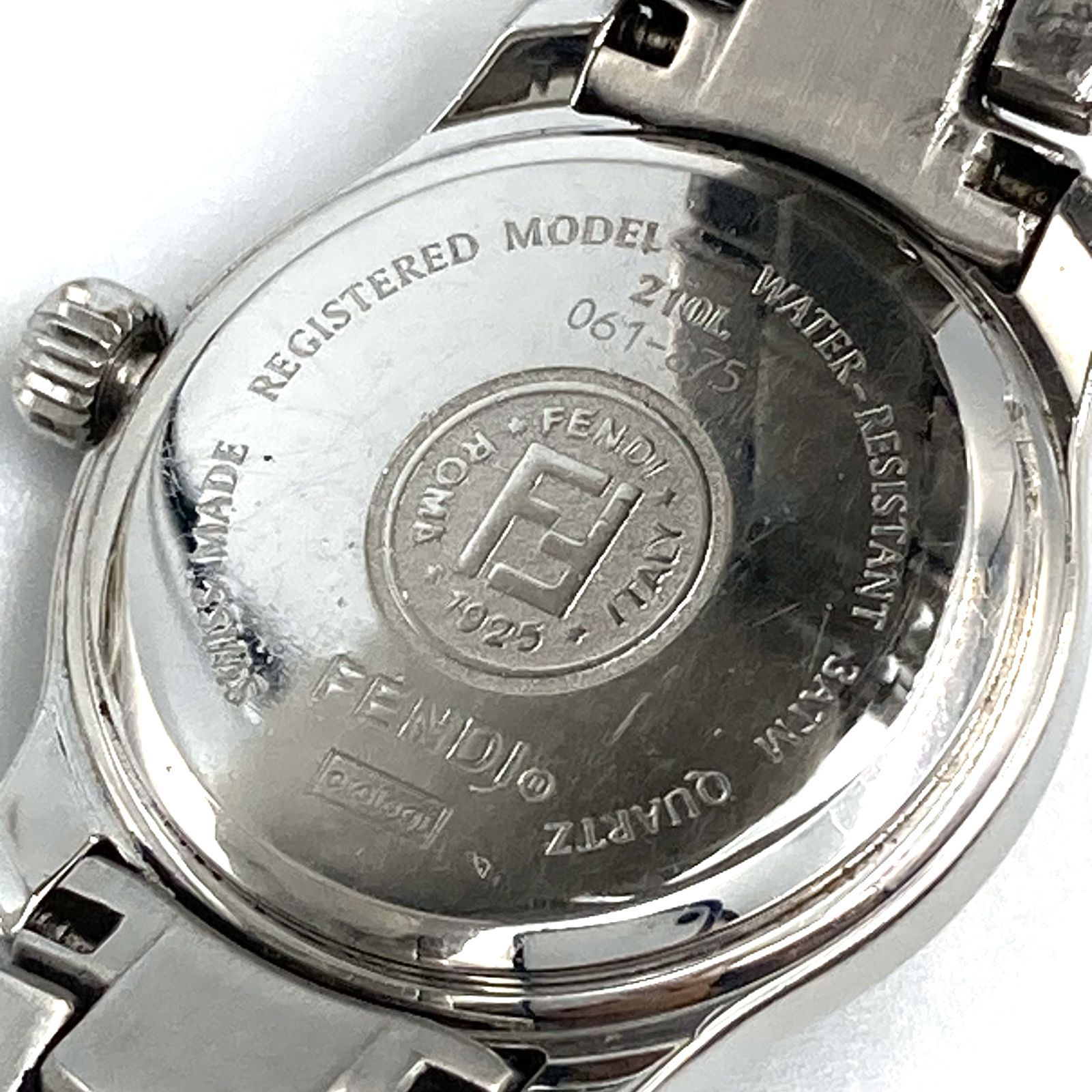 稼働品】FENDI フェンディ ラウンドフェイス レディース 腕時計 210L 