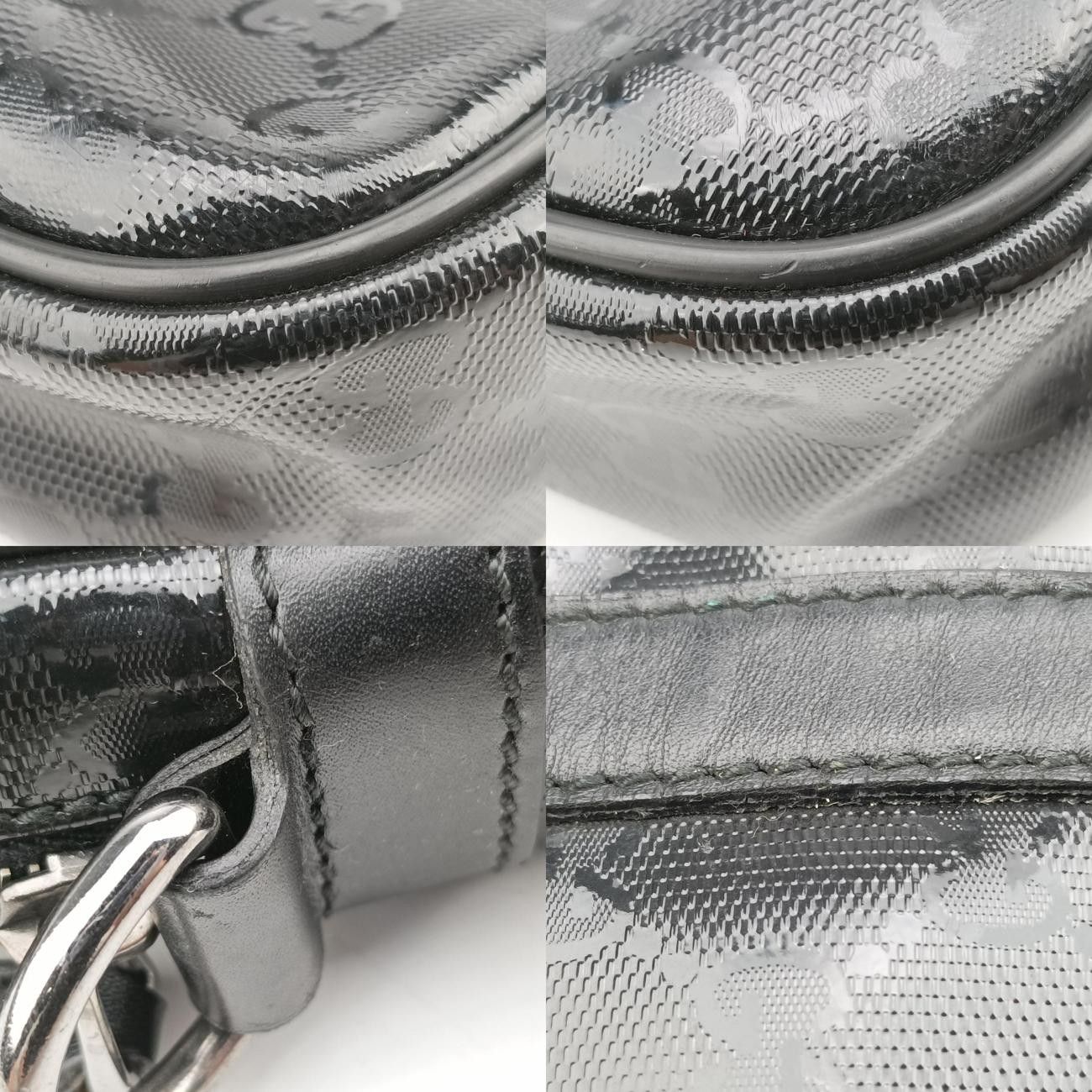 グッチGucciディアマンテブラックPVCコーティングキャンバス