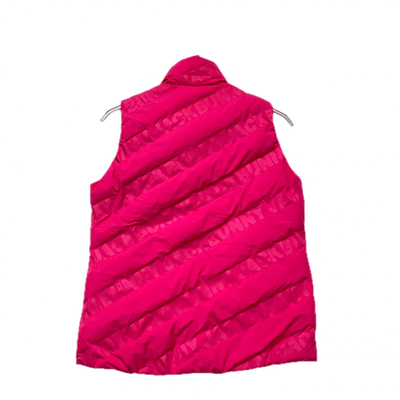 レディース ジャックバニー Jack Bunny!! ベスト 0 S ピンク ダブルジップ 中綿 ロゴ総柄