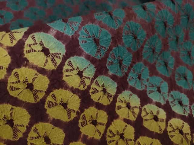 平和屋本店□極上 菅原工房 菅原結作 漢方染紬 訪問着 蜘蛛絞り 逸品