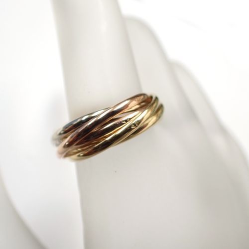 カルティエ Cartier 750 K18 YG WG PG 7.5g 52号 7連 トリニティ