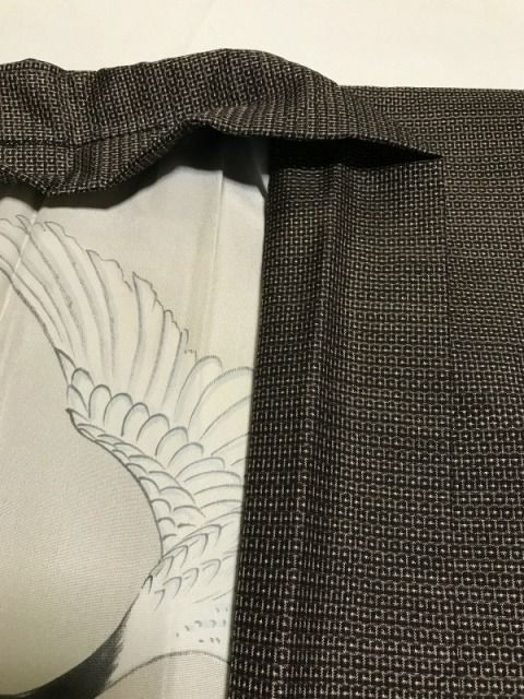 こげ茶地に蚊絣文様 裄71