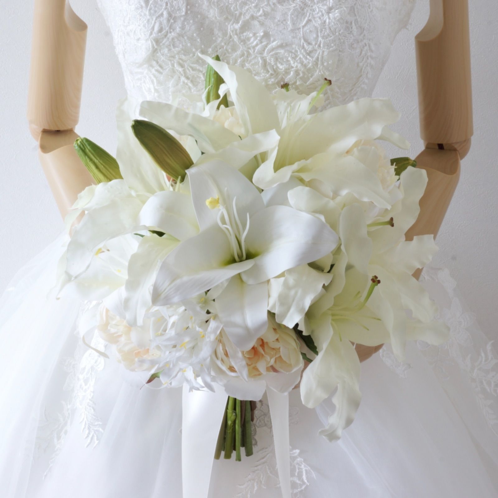 造花♪カサブランカ&カトレアのブーケ&ブートニア 造花♪カサブランカ&カトレアのブーケ&ブートニア