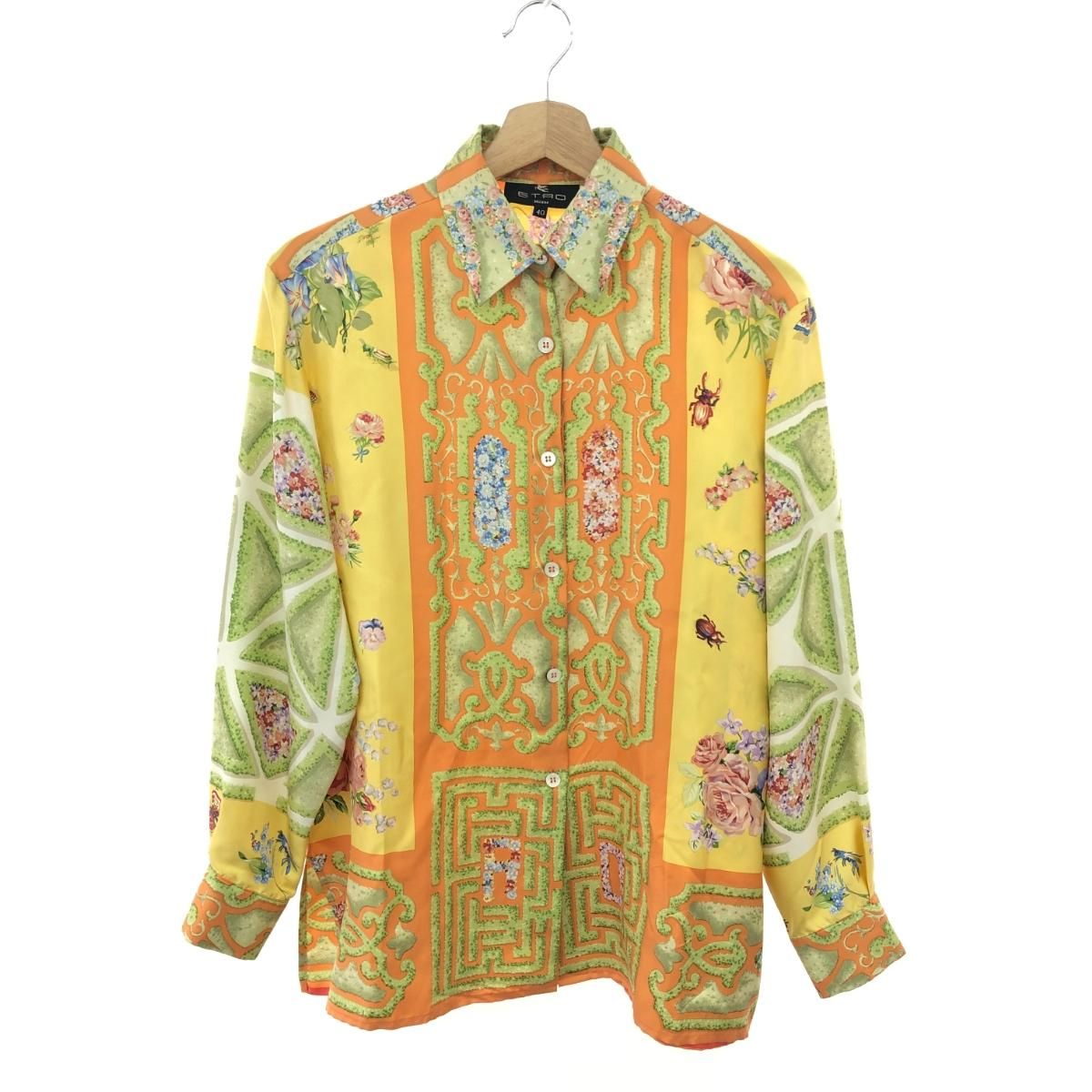 エトロ ETRO✴︎シルクシャツ ブラウス カットソー トップス ETRO エトロ 総柄 シルクシャツ ブラウス 46 - メルカリ