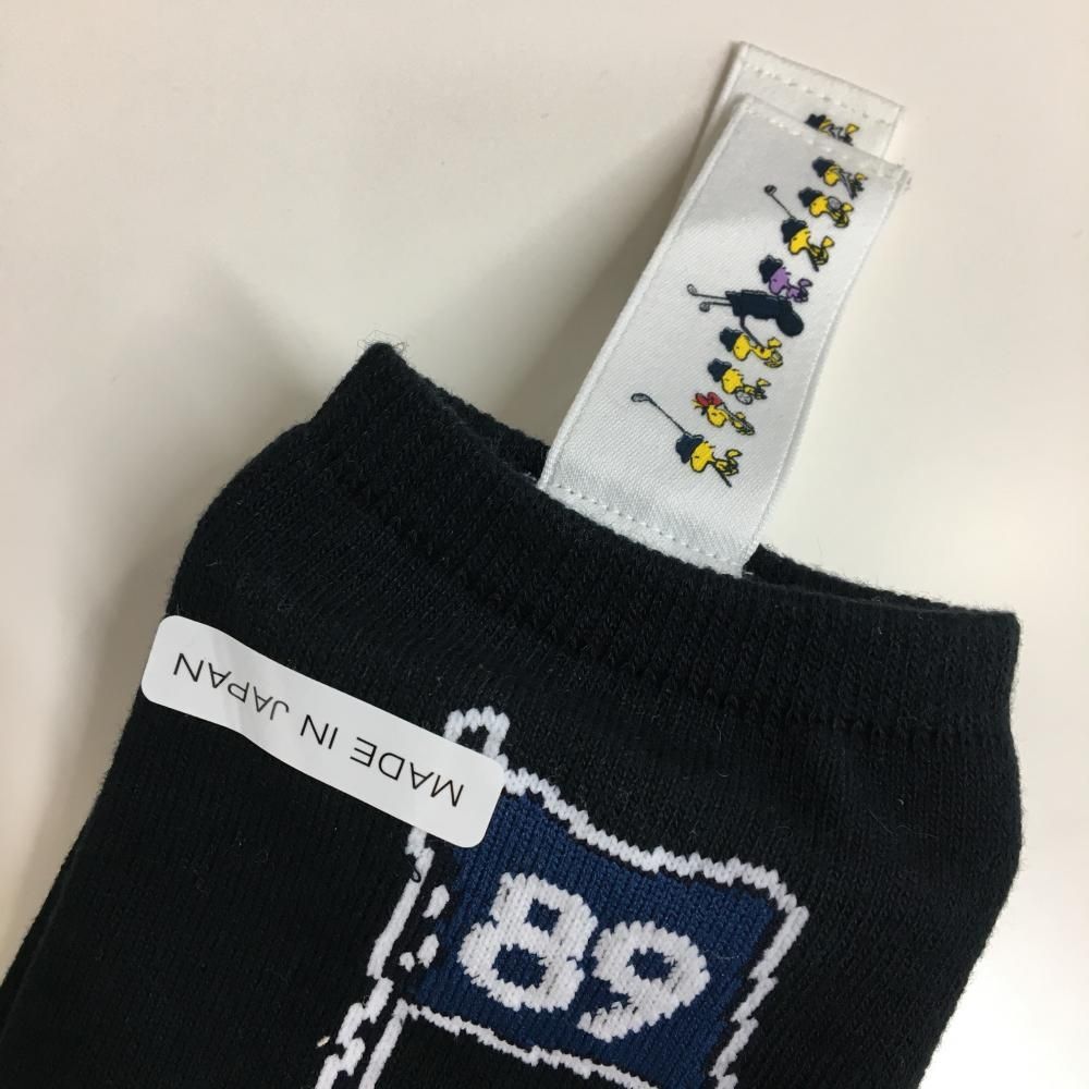 未使用品】パーリーゲイツ×PEANUTS ソックス 黒×白 スヌーピー