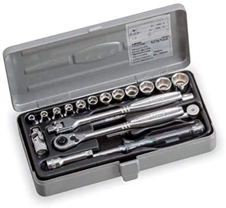 トネ TONE ソケットレンチセット 1800M 差込角6.35mm 1 4 シルバー 手動工具 作業工具 工具セット 自動車 バイク 現場作業 整備 ボックス 車 ツール