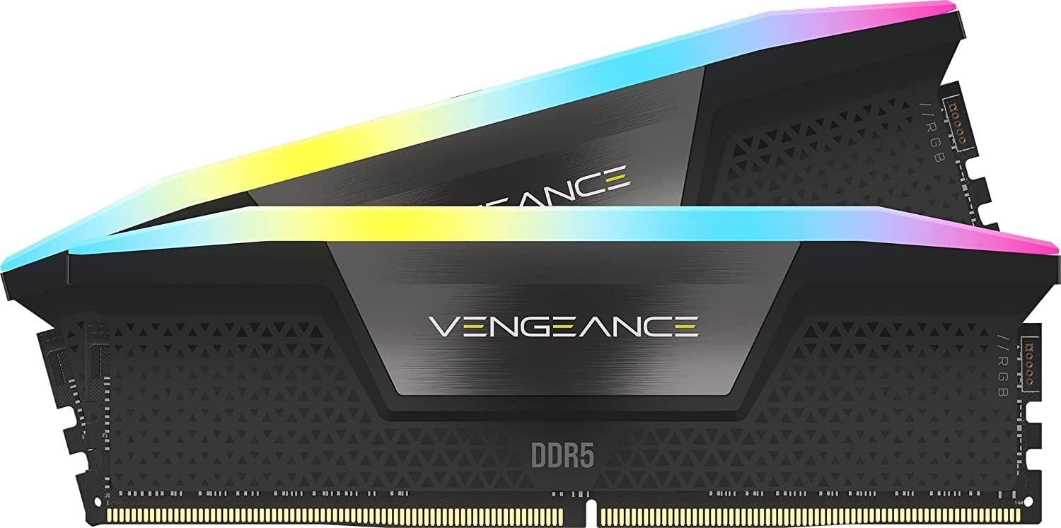 CORSAIR DDR5-5600MHz デスクトップPC用メモリ VENGEANCE RGB DDR5シリーズ PC5-44800 Intel XMPメモリキット 32GB ブラック 16GB×2枚 CMH32GX5M2B5600C36K