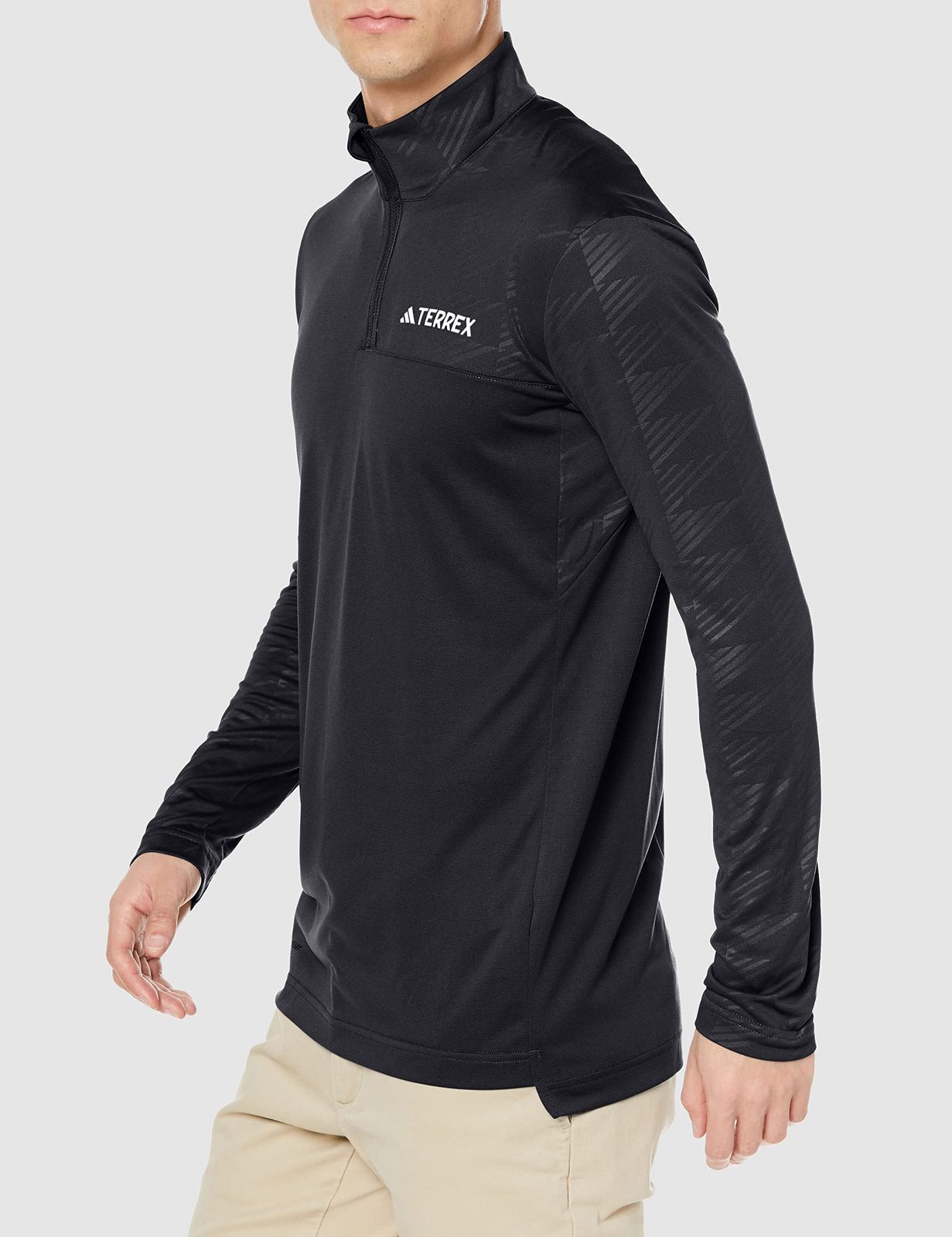  アディダス 長袖 Tシャツ テレックス マルチ ハーフジップ メンズ ブラック HT 9501 2 L XL サンバイザー 帽子