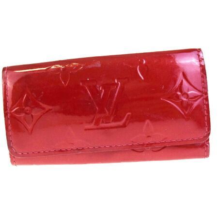 【中古】 ルイヴィトン LOUIS VUITTON ミュルティクレ 4連キーケース モノグラム ヴェルニ ポムダムール パテント レザー M91976 07V2648